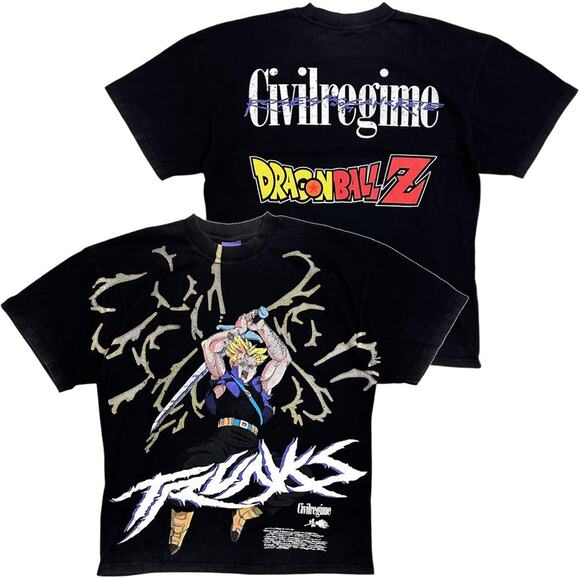 Civil Regime X Dragon Ball Z Trunk's Wrath American Classic Oversized T-Shirt - Picture 1 of 5